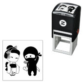 Valentijn Ninja en Geisha Zelfinktende Stempel (In situ)