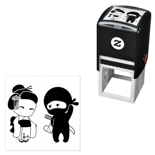 Valentijn Ninja en Geisha Zelfinktende Stempel (In situ)