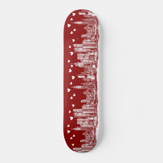 valentijn NYC skyline Skateboard (Voorkant)