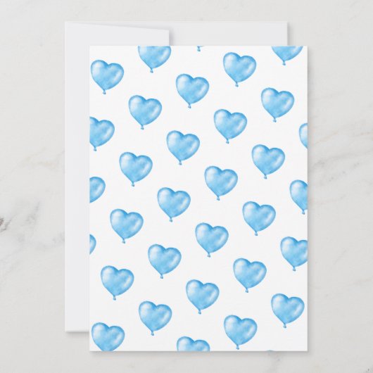 Valentijn oh baby houdt van blauw hart baby shower kaart (Achterkant)