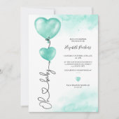 Valentijn oh baby houdt van groen hart baby shower kaart (Voorkant)