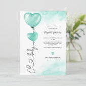 Valentijn oh baby houdt van groen hart baby shower kaart (Staand voorkant)