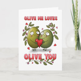 Valentijn Olive Me houdt van je Schattigee woordsp Kaart