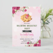 Valentijn ontbijtthema Uitnodiging (Staand voorkant)