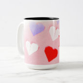 Valentijn Origami Heart Cup Tweekleurige Koffiemok (Voorkant links)