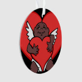 Valentijn Ornament Custom Afrikaans Cupido Ornamen (voorkant)