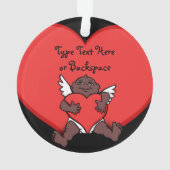 Valentijn Ornament Custom Afrikaans Cupido Ornamen (achterkant)
