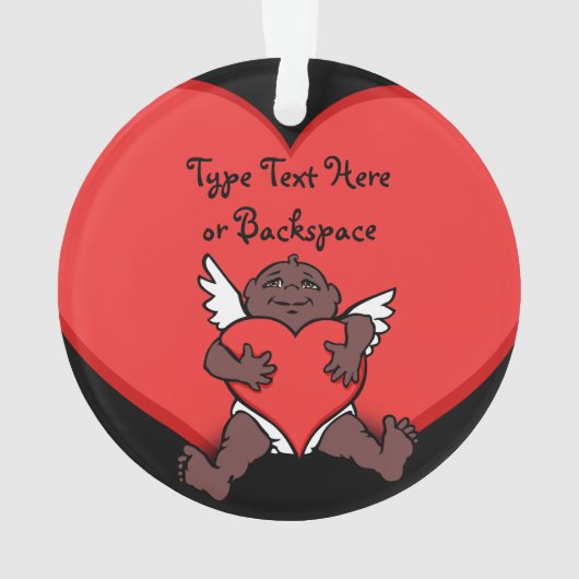 Valentijn Ornament Custom Afrikaans Cupido Ornamen (achterkant)