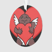 Valentijn Ornament Custom Afrikaans Cupido Ornamen (voorkant)