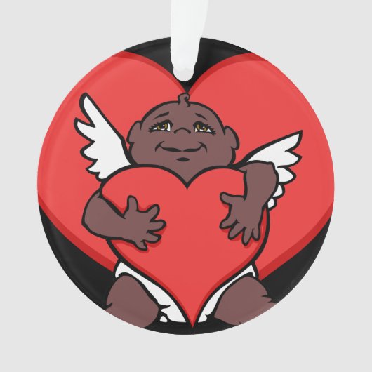 Valentijn Ornament Custom Afrikaans Cupido Ornamen (voorkant)