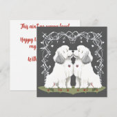 Valentijn Oud Engels Sheepdog Sweethearts Liefde Feestdagenkaart (Voorkant / Achterkant)