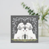 Valentijn Oud Engels Sheepdog Sweethearts Liefde Feestdagenkaart (Staand voorkant)