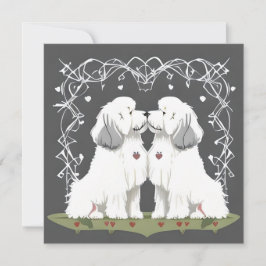 Valentijn Oud Engels Sheepdog Sweethearts Liefde Feestdagenkaart