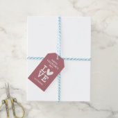 Valentijn oud roos & wit liefdeshart aangepast cadeaulabel (Met Touw)