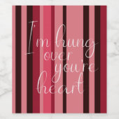 Valentijn over je hartslag wijn etiket (Enkel label)