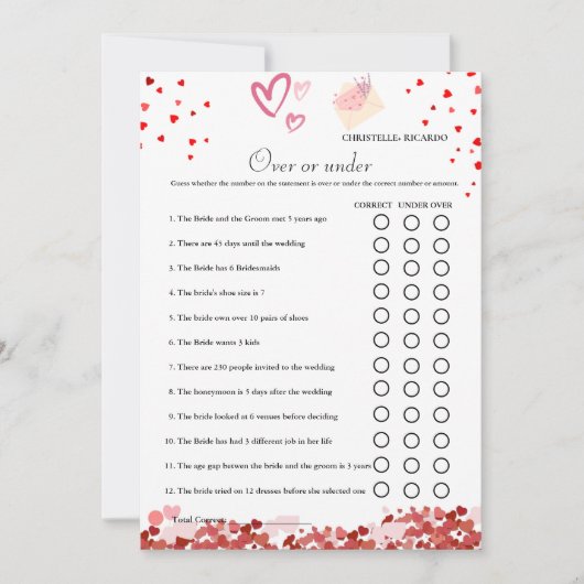 Valentijn Over of onder vrijgezellenfeest spel Kaa Aankondiging (Voorkant)