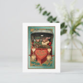 Valentijn Paar in auto met hart Briefkaart (Staand voorkant)