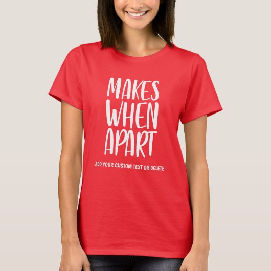 Valentijn paar maakt wanneer apart paar t-shirt (Voorkant)