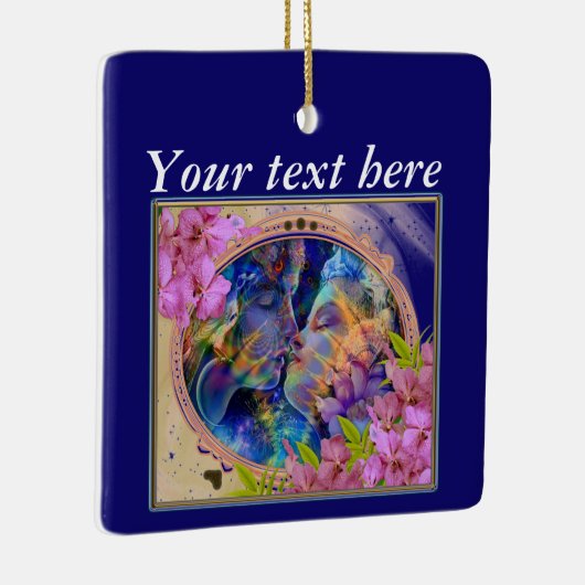 Valentijn-paar-viering Keramisch Ornament (Rechts)