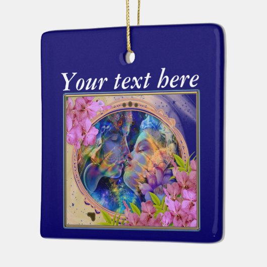 Valentijn-paar-viering Keramisch Ornament (Links)