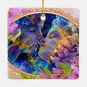 Valentijn-paar-viering Keramisch Ornament (Achterkant)