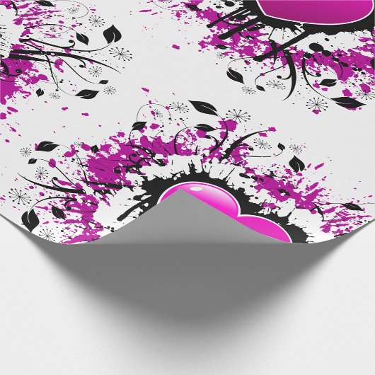 Valentijn Paarse Hart Cadeaupapier