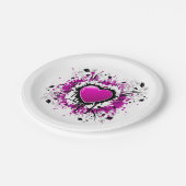 Valentijn Paarse Hart Papieren Bordje (Gekanteld)