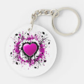 Valentijn Paarse Hart Sleutelhanger (Achterkant)