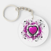Valentijn Paarse Hart Sleutelhanger (Voorkant)