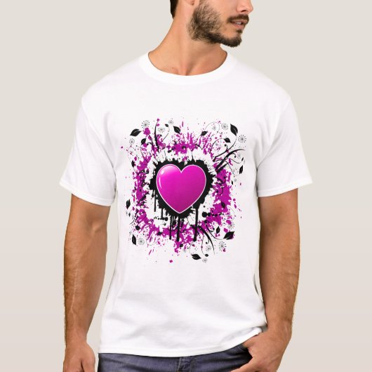 Valentijn Paarse Hart T-shirt (Voorkant)