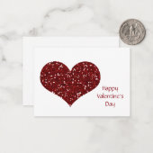 Valentijn Pack Eenvoudige Rode Sparkle Hart Notitiekaartje (Voorkant / Achterkant in situ)
