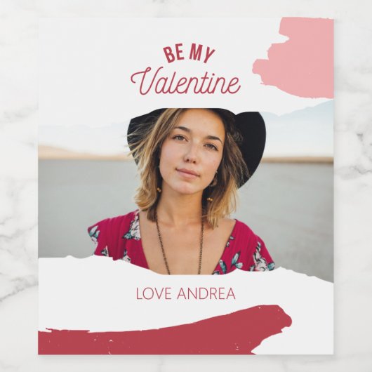 Valentijn Paint Splash Wijn Etiket (Enkel label)