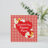 Valentijn Pajama Partij Daisy Uitnodiging (Staand voorkant)