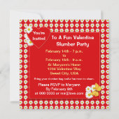 Valentijn Pajama Partij Daisy Uitnodiging (Achterkant)