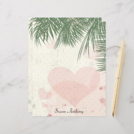 Valentijn Palm Tree Romantisch Strand Briefpapier