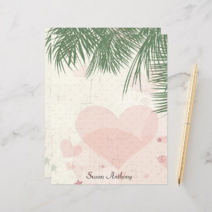 Valentijn Palm Tree Romantisch Strand Briefpapier