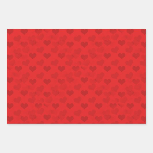 Valentijn Panda-Beren en -harten 3 Ontwerpset Inpakpapier Vel (Voorkant 3)