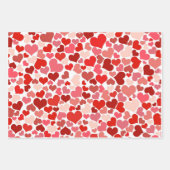 Valentijn Panda-Beren en -harten 3 Ontwerpset Inpakpapier Vel (Voorkant 2)