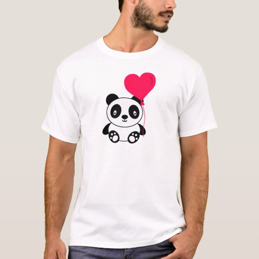 Valentijn Panda Cartoon T-shirt (Voorkant)