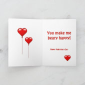 Valentijn Panda Couple Hearts Custotom Card Feestdagen Kaart (Binnen)