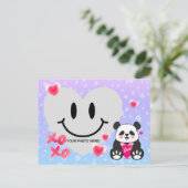 Valentijn Panda in liefde Briefkaart (Staand voorkant)