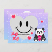 Valentijn Panda in liefde Briefkaart (Voorkant / Achterkant)
