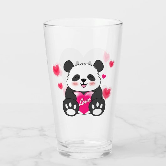 Valentijn Panda in liefde Glas (Achterkant)