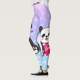 Valentijn Panda in liefde Leggings
