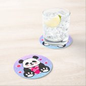 Valentijn Panda in liefde Ronde Kartonnen Onderzetter (Insitu)