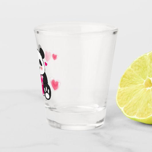 Valentijn Panda in liefde Shot Glas (Rechts)