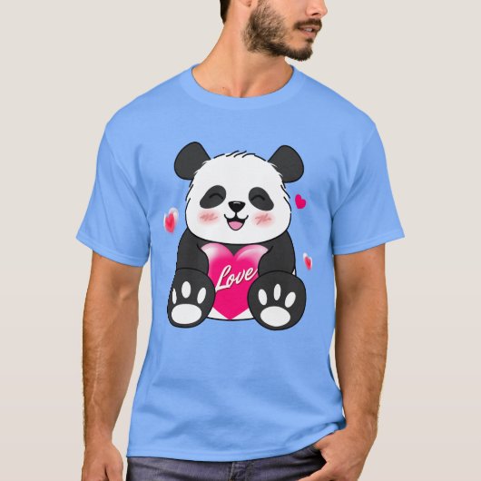 Valentijn Panda in liefde T-shirt (Voorkant)