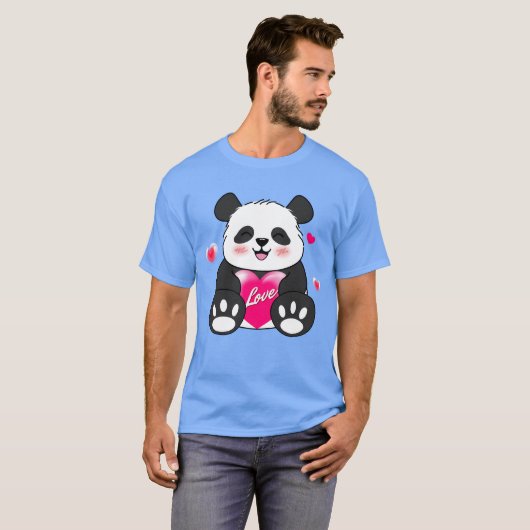 Valentijn Panda in liefde T-shirt (Voorkant volledig)