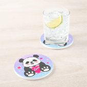 Valentijn Panda in liefde Zandsteen Onderzetter (Zijkant)