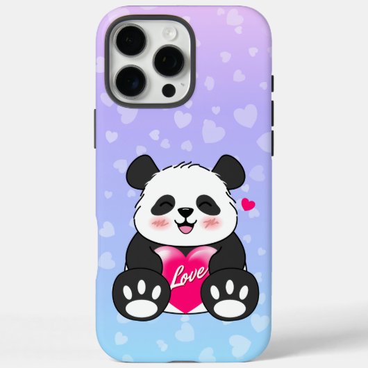 Valentijn Panda in Love Bubblegum Case-Mate iPhone Case (Achterkant)